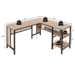 Industrial L-Shaped Corner Desk with Shelves for Home Office 26 Industrial L-Shaped Corner Desk with Shelves for Home Office