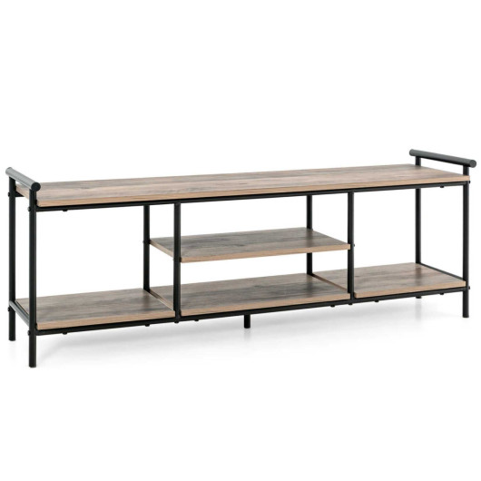 Industrial TV Stand with Storage Shelves for TVs up to 60 Inch 3 Industrial TV Stand with Storage Shelves for TVs up to 60 Inch - Image 3