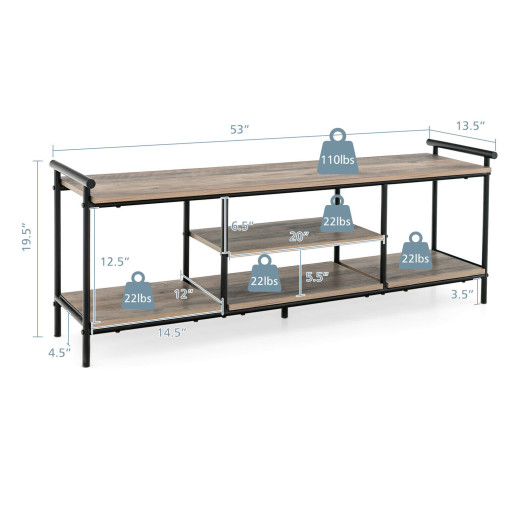 Industrial TV Stand with Storage Shelves for TVs up to 60 Inch 5 Industrial TV Stand with Storage Shelves for TVs up to 60 Inch - Image 5