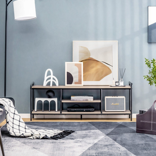Industrial TV Stand with Storage Shelves for TVs up to 60 Inch 2 Industrial TV Stand with Storage Shelves for TVs up to 60 Inch - Image 2
