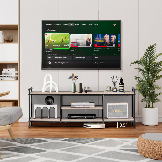Industrial TV Stand with Storage Shelves for TVs up to 60 Inch 6 Industrial TV Stand with Storage Shelves for TVs up to 60 Inch - Image 6