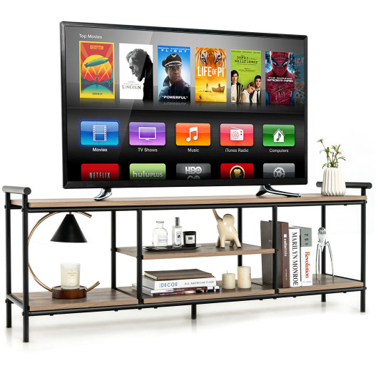 Industrial TV Stand with Storage Shelves for TVs up to 60 Inch 4 Industrial TV Stand with Storage Shelves for TVs up to 60 Inch - Image 4