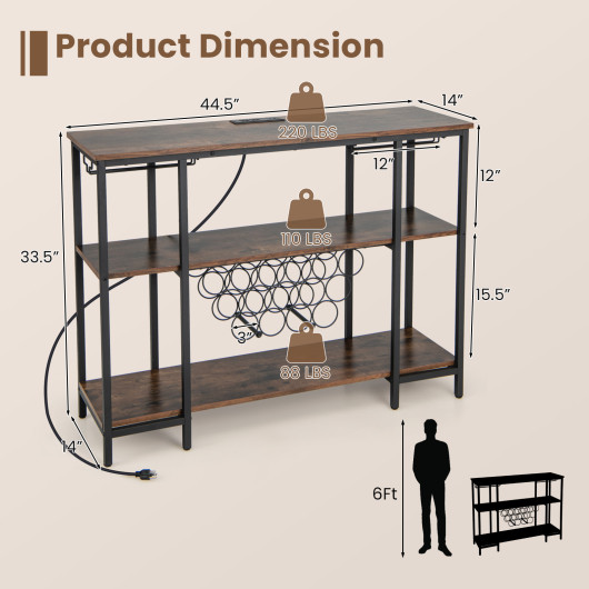 Industrial Wine Rack Cabinet with Shelves and Built-in Charging Station 12 Industrial Wine Rack Cabinet with Shelves and Built-in Charging Station - Image 12