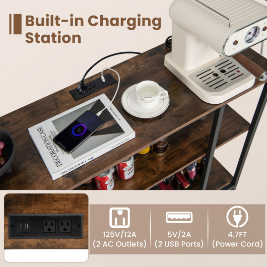 Industrial Wine Rack Cabinet with Shelves and Built-in Charging Station 14 Industrial Wine Rack Cabinet with Shelves and Built-in Charging Station - Image 14