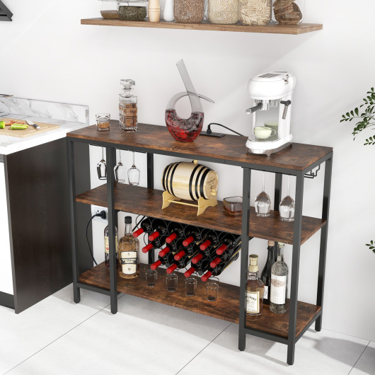 Industrial Wine Rack Cabinet with Shelves and Built-in Charging Station 9 Industrial Wine Rack Cabinet with Shelves and Built-in Charging Station - Image 9