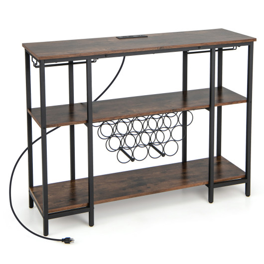 Industrial Wine Rack Cabinet with Shelves and Built-in Charging Station 10 Industrial Wine Rack Cabinet with Shelves and Built-in Charging Station - Image 10