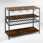 Industrial Wine Rack Table With Storage Shelves and Glass Holders 12 Industrial Wine Rack Table With Storage Shelves and Glass Holders