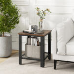 Industrial Style 2 Tier Side Table with Storage