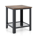 Industrial Style 2 Tier Side Table with Storage