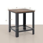 Industrial Style 2 Tier Side Table with Storage