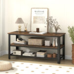 Industrial TV Stand with 3-Tier Shelving and Mesh Shelf 8 Industrial TV Stand with 3-Tier Shelving and Mesh Shelf