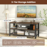 Industrial TV Stand with 3-Tier Shelving and Mesh Shelf 12 Industrial TV Stand with 3-Tier Shelving and Mesh Shelf