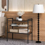 Industrial Side Table with Removable Panel and Mesh Shelf 10 Industrial Side Table with Removable Panel and Mesh Shelf