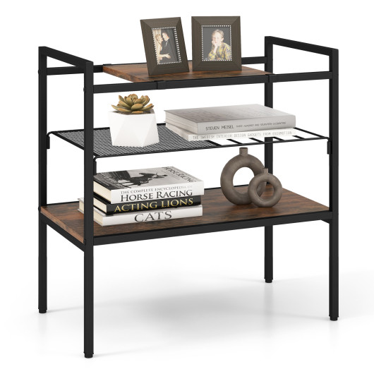 Industrial Side Table with Removable Panel and Mesh Shelf 5 Industrial Side Table with Removable Panel and Mesh Shelf - Image 5