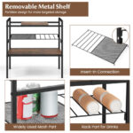Industrial Side Table with Removable Panel and Mesh Shelf 14 Industrial Side Table with Removable Panel and Mesh Shelf