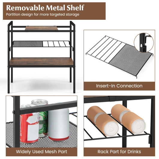 Industrial Side Table with Removable Panel and Mesh Shelf 7 Industrial Side Table with Removable Panel and Mesh Shelf - Image 7