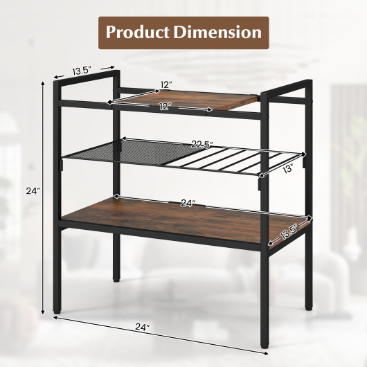 Industrial Side Table with Removable Panel and Mesh Shelf 6 Industrial Side Table with Removable Panel and Mesh Shelf - Image 6