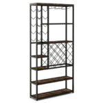 Industrial Wine Rack with Glass Holders and 6 Storage Shelves 11 Industrial Wine Rack with Glass Holders and 6 Storage Shelves