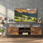 Industrial TV Stand for TVs up to 65 Inches Rustic Brown 9 Industrial TV Stand for TVs up to 65 Inches Rustic Brown