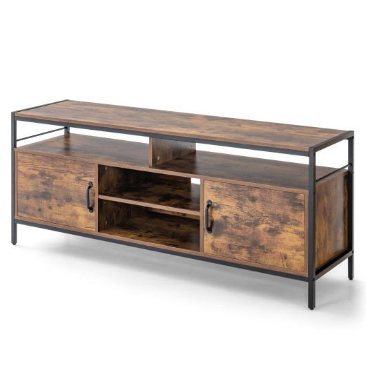 Industrial TV Stand for TVs up to 65 Inches Rustic Brown 4 Industrial TV Stand for TVs up to 65 Inches Rustic Brown - Image 4