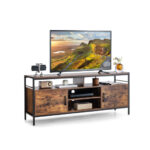 Industrial TV Stand for TVs up to 65 Inches Rustic Brown 10 Industrial TV Stand for TVs up to 65 Inches Rustic Brown