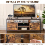 Industrial TV Stand for TVs up to 65 Inches Rustic Brown 14 Industrial TV Stand for TVs up to 65 Inches Rustic Brown