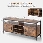 Industrial TV Stand for TVs up to 65 Inches Rustic Brown 12 Industrial TV Stand for TVs up to 65 Inches Rustic Brown