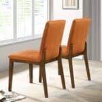 Orange Velvet Mid Century Modern Dining Chairs (Set of 2) 9 Orange Velvet Mid Century Modern Dining Chairs (Set of 2)