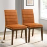 Orange Velvet Mid Century Modern Dining Chairs (Set of 2) 10 Orange Velvet Mid Century Modern Dining Chairs (Set of 2)