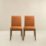 Orange Velvet Mid Century Modern Dining Chairs (Set of 2) 11 Orange Velvet Mid Century Modern Dining Chairs (Set of 2)