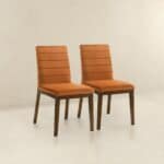 Orange Velvet Mid Century Modern Dining Chairs (Set of 2) 13 Orange Velvet Mid Century Modern Dining Chairs (Set of 2)