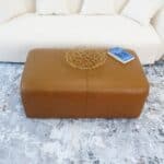 Tan Leather Ottoman with Space-Saving Design and Versatile Style 8 Tan Leather Ottoman with Space-Saving Design and Versatile Style