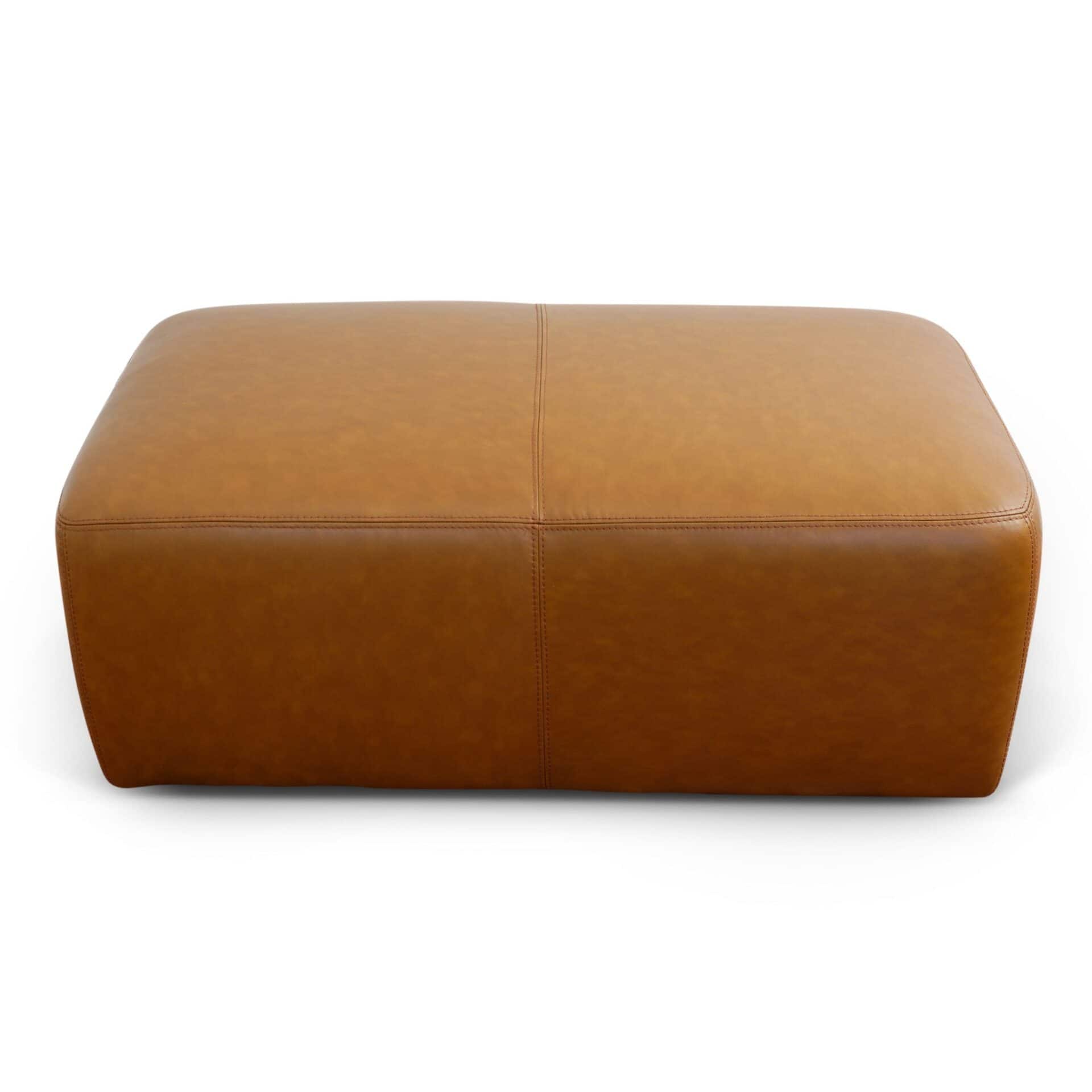 Tan Leather Ottoman with Space-Saving Design and Versatile Style 7 Tan Leather Ottoman with Space-Saving Design and Versatile Style - Image 7