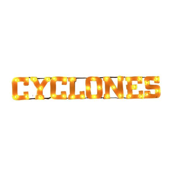 Iowa State Cyclones Lighted Recycled Metal Sign