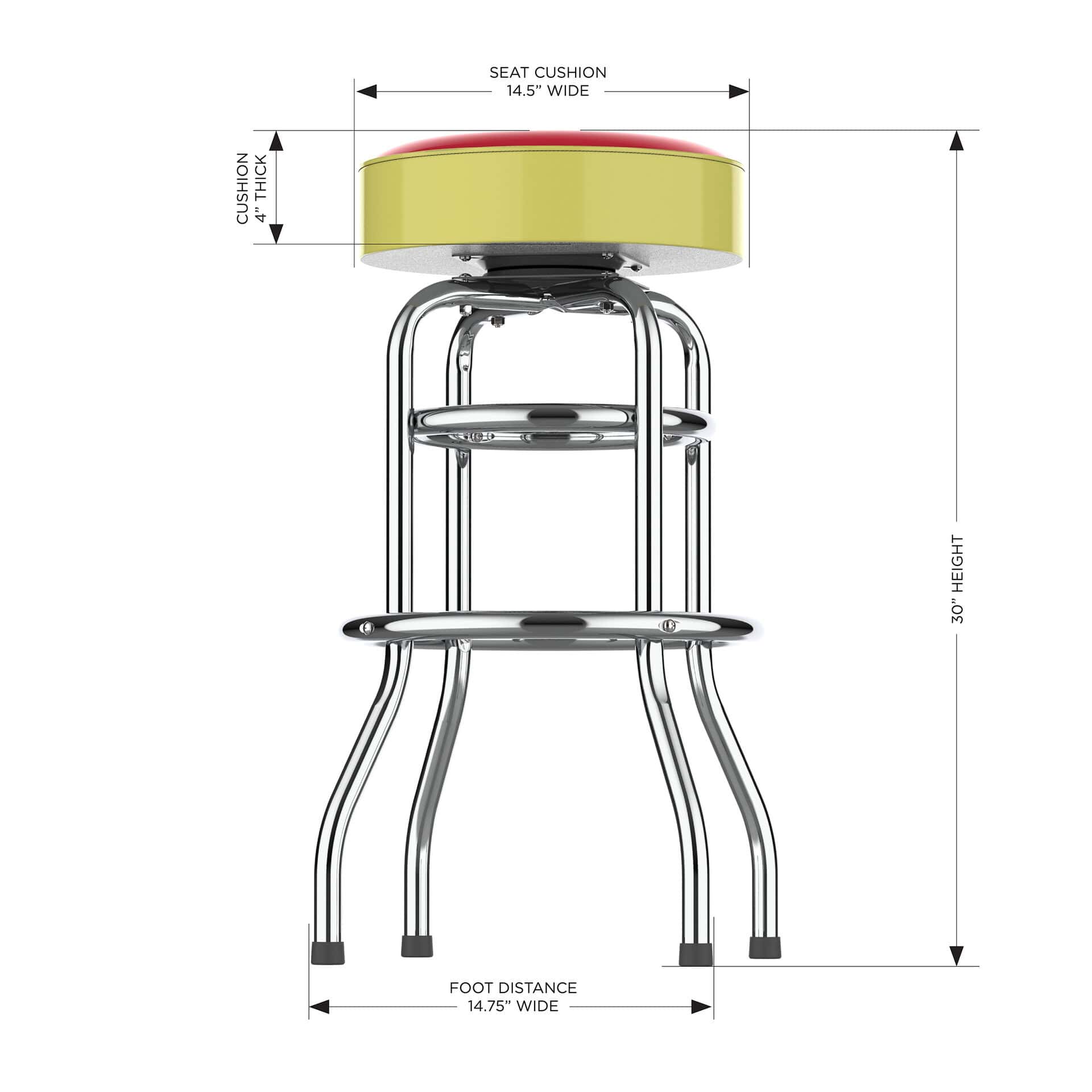 Iowa State University Chrome Bar Stool 5 Iowa State University Chrome Bar Stool - Image 5