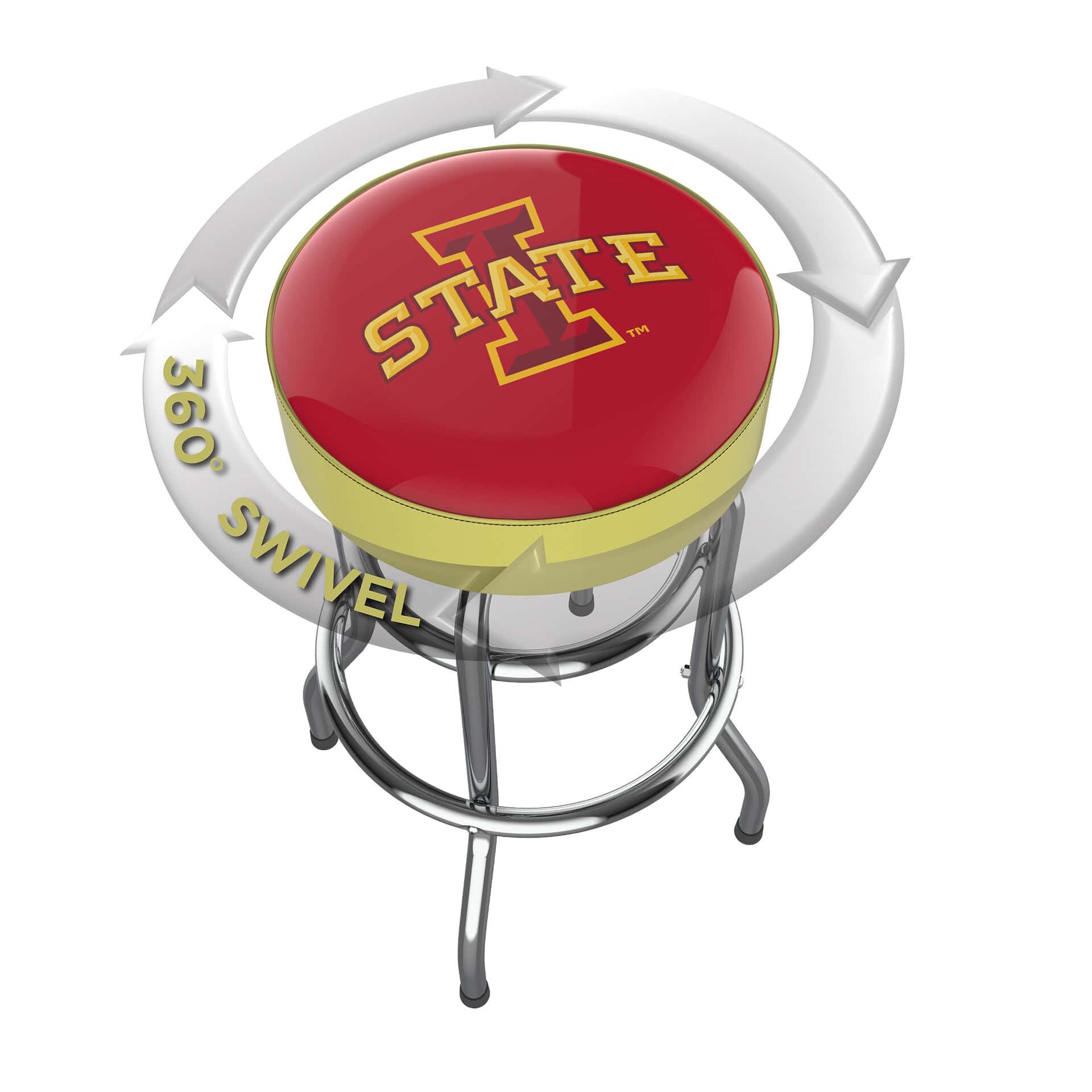Iowa State University Chrome Bar Stool 7 Iowa State University Chrome Bar Stool - Image 7