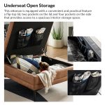 Irvin Camel Button-Tufted Lift Top Storage Ottoman with Metal Legs