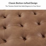 Irvin Camel Button-Tufted Lift Top Storage Ottoman with Metal Legs