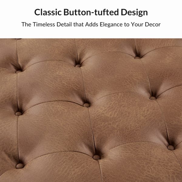 Irvin Camel Button Tufted Lift Top Storage Ottoman with Metal Legs 3