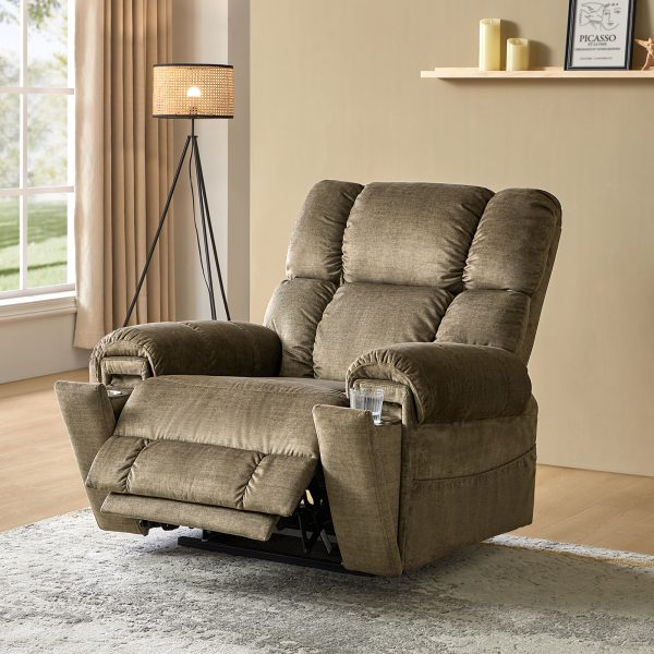 Irving Brown Power Lift Recliner with Massage and Heat 1