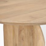 Isla Oval Dining Table w/Light Brown Wood Top & Arched Legs