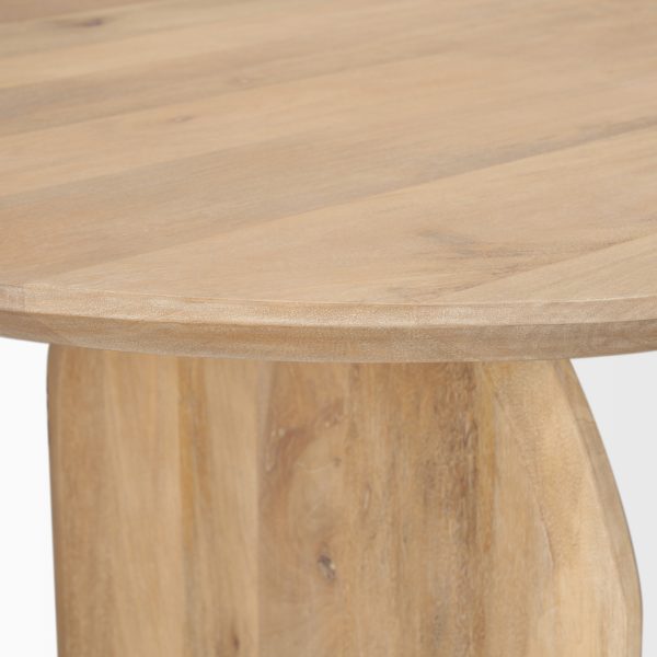Isla Oval Dining Table wLight Brown Wood Top Arched Legs 6