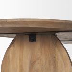 Isla Oval Dining Table w/Light Brown Wood Top & Arched Legs