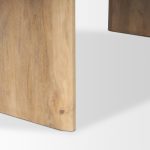 Isla Oval Dining Table w/Light Brown Wood Top & Arched Legs