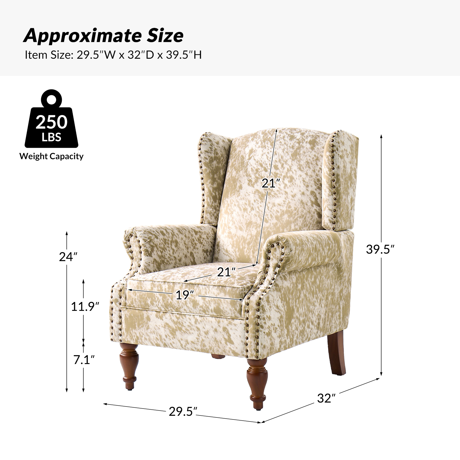 Ivan Cheetah Print Nailhead Trim Rolled Arm Accent Chair 5 Ivan Cheetah Print Nailhead Trim Rolled Arm Accent Chair - Image 5
