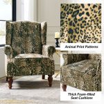 Ivan Leopard Print Nailhead Trim Rolled Arm Accent Chair 8 Ivan Leopard Print Nailhead Trim Rolled Arm Accent Chair