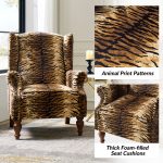 Ivan Rolled Arm Nailhead Trim Animal Print Accent Chair 8 Ivan Rolled Arm Nailhead Trim Animal Print Accent Chair