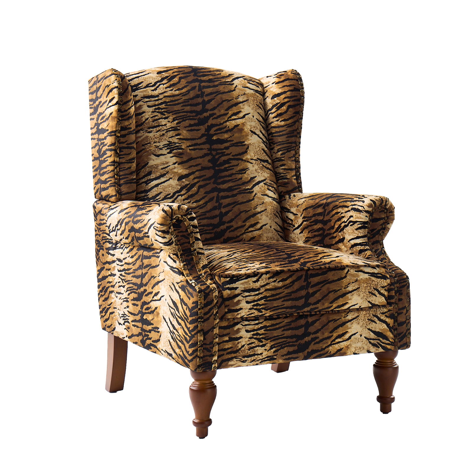Ivan Rolled Arm Nailhead Trim Animal Print Accent Chair 1 Ivan Rolled Arm Nailhead Trim Animal Print Accent Chair