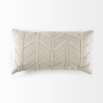 Ivivva 14L x 26W Beige Fabric Textured Decorative Pillow Cover