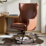 Ivo Black Leather Wingback Swivel Adjustable Height Office Chair